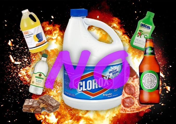 never mix bleach with other cleaning products
