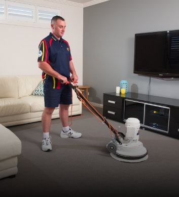 Carpet Cleaning Technician Exclusive Carpet Dry Cleaning System and Conditioning Rinse 