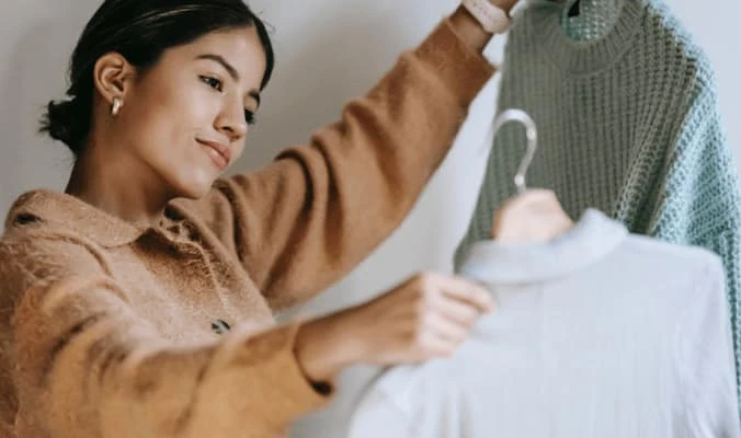 woman choosing clothes